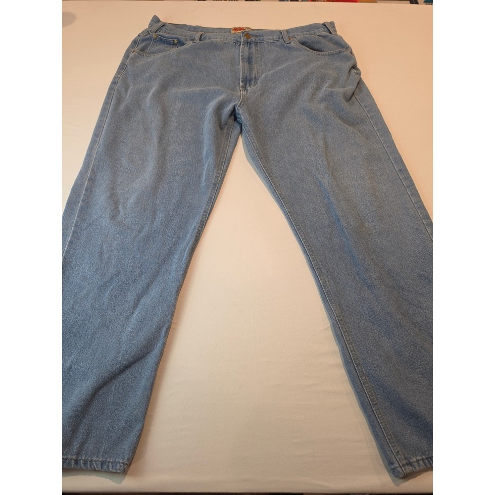 Field N Forest Mens Light Wash Straight Leg Rugged Denim Jeans 44x32 VP-10001